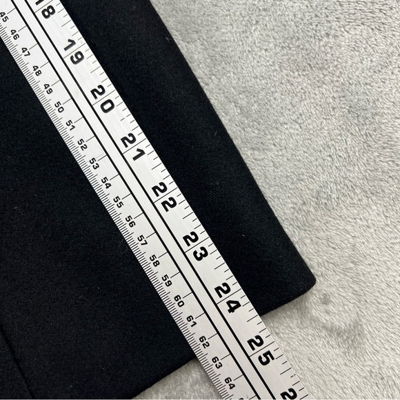 J Crew Womens Wool Pea Coat Size Med Black Collared Button Front A Line Winter - Picture 10 of 12